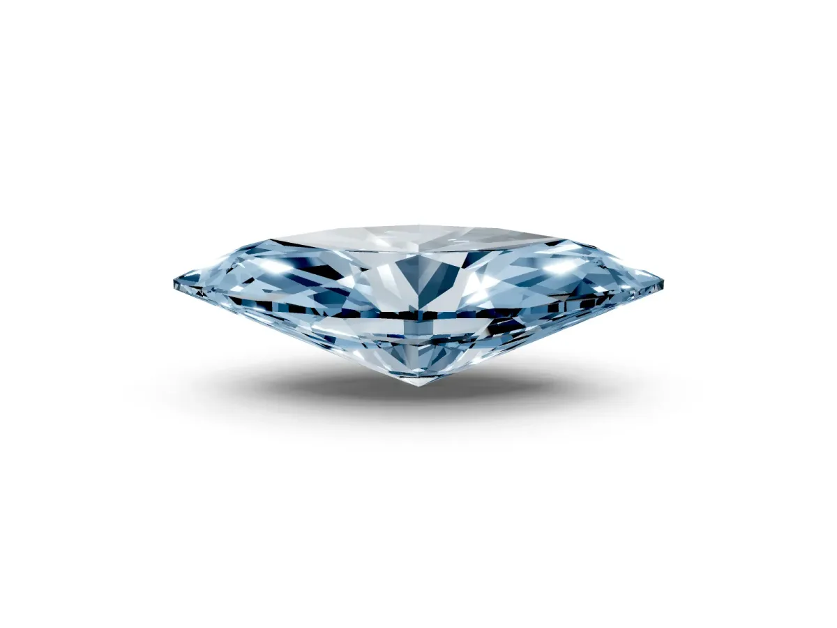 Fancy Blue Marquise Cut Cut Cathedral Pave Diamond Engagement Ring with Six-Prong Setting Silver