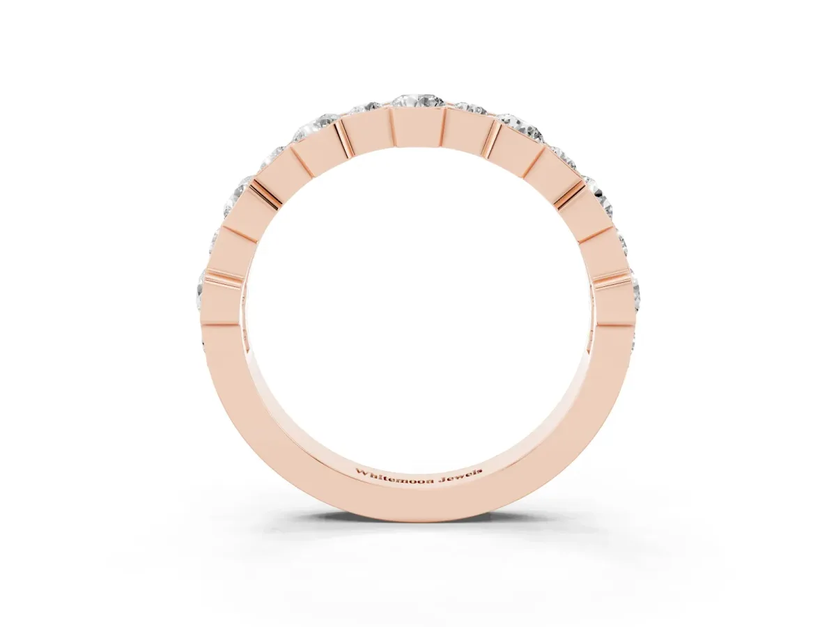 Round Diamond Promise Ring with Round Diamond Accents Rose gold
