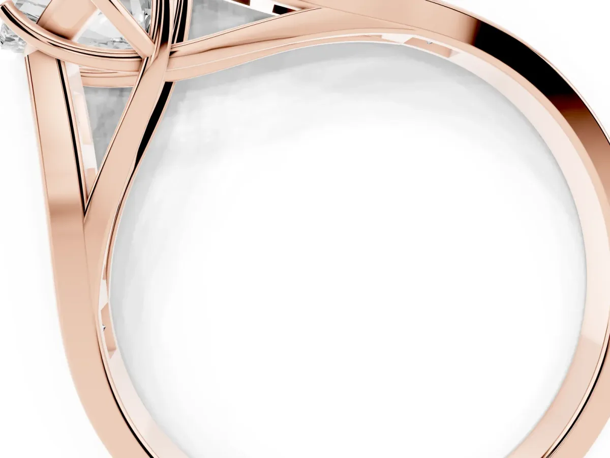 Heart Cut Solitaire Channel-Set Diamond Engagement Ring with Four-Prong Setting Rose gold