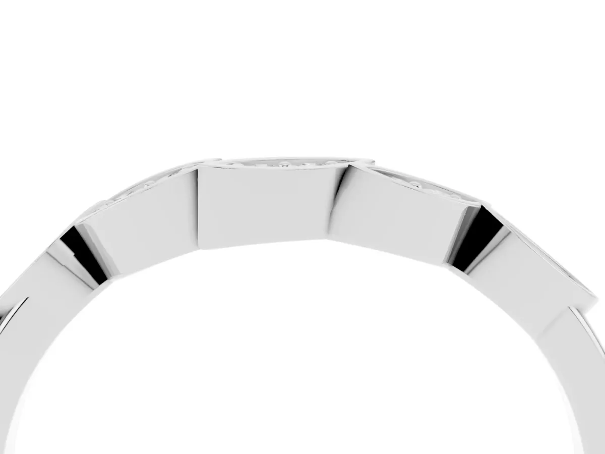 Marquise Diamond Leaf Eternity Band with Bezel Setting White gold