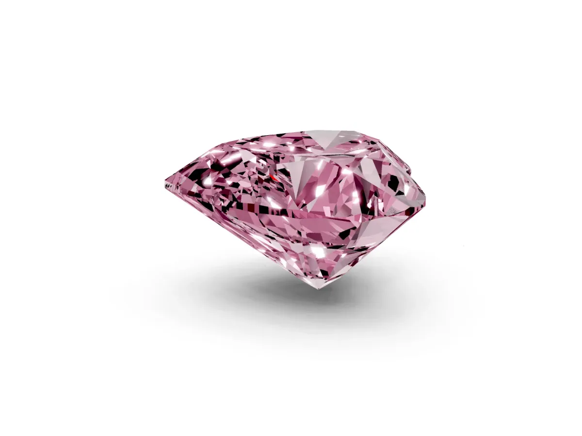 Fancy Pink Heart Cut Cut Double Halo Diamond Engagement Ring with Pave Band and Four-Prong Setting Rose gold