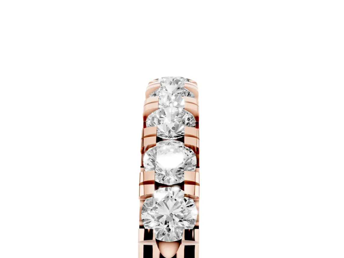 Round Diamond Half-Eternity Prong Set Band Rose gold