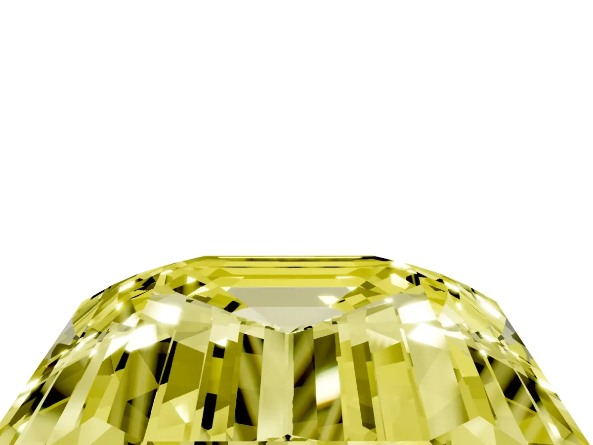 Fancy Yellow Emerald Cut Solitaire Twist Band Six-Prong Setting Silver