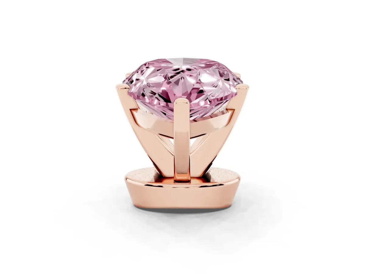 Fancy Pink Pear Cut Diamond Solitaire Ring with Prong Setting and Classic Band Rose gold