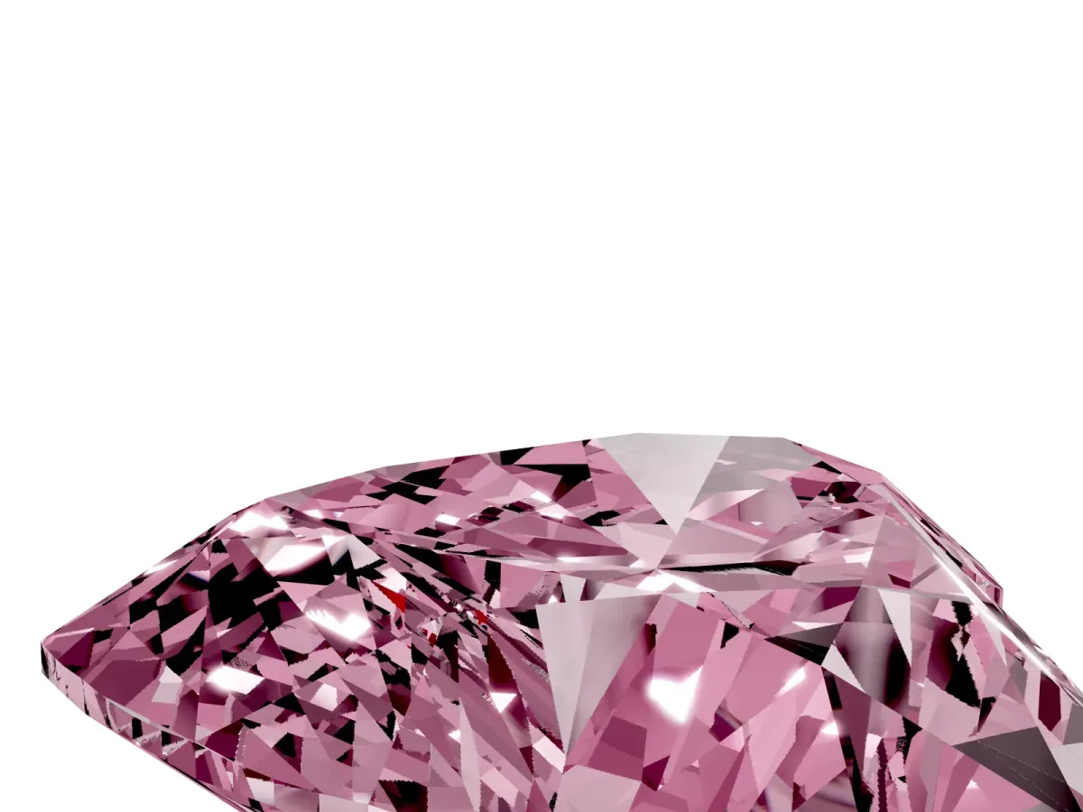 Fancy Pink Heart Cut Diamond Ring with Marquise Side Stones and Prong Setting White gold
