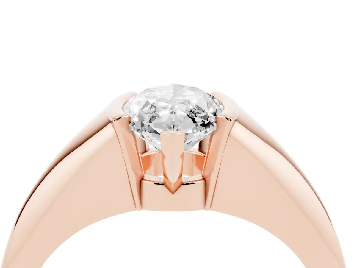 Marquise Cut Solitaire Tension Set Diamond Ring Rose gold