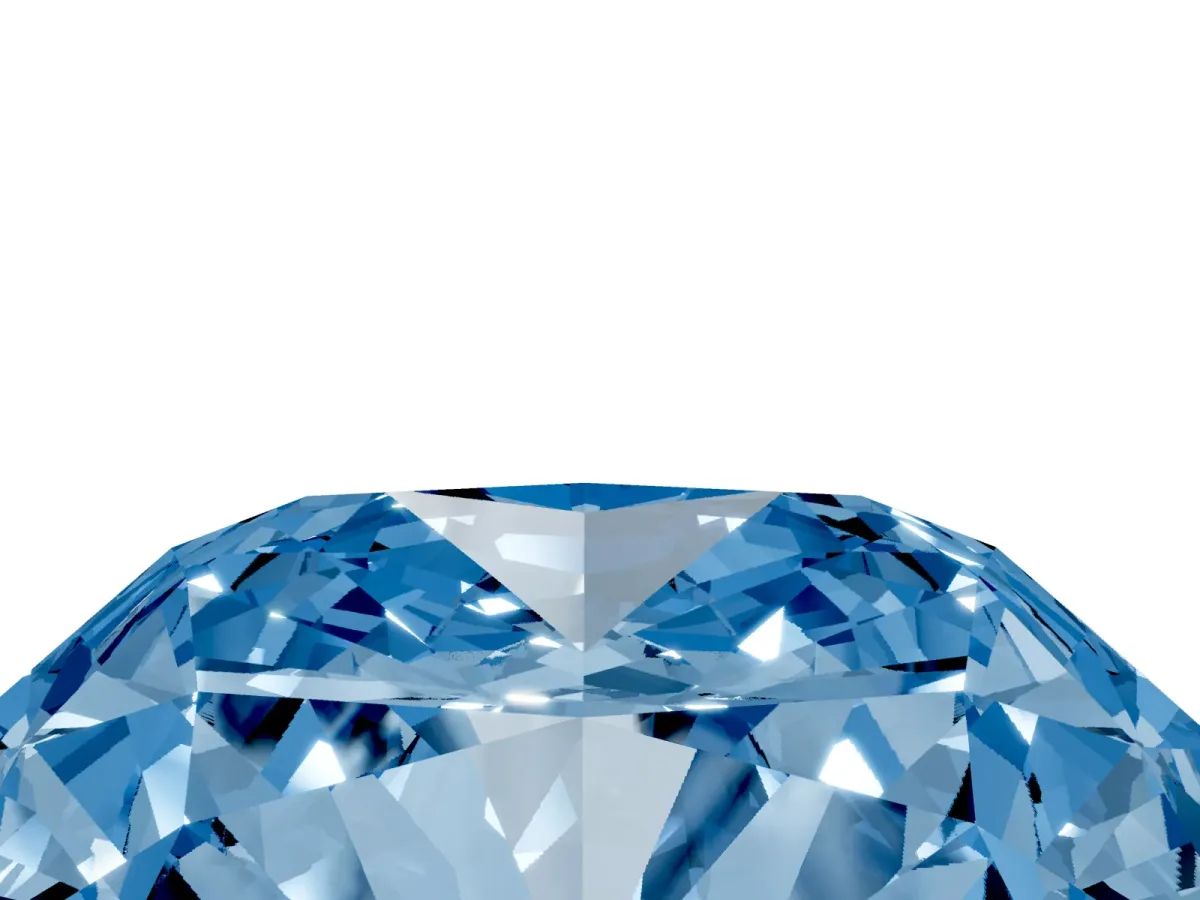 Fancy Blue Cushion Cut Solitaire Engagement Ring with Cathedral Band and Four-Prong Setting Platinum