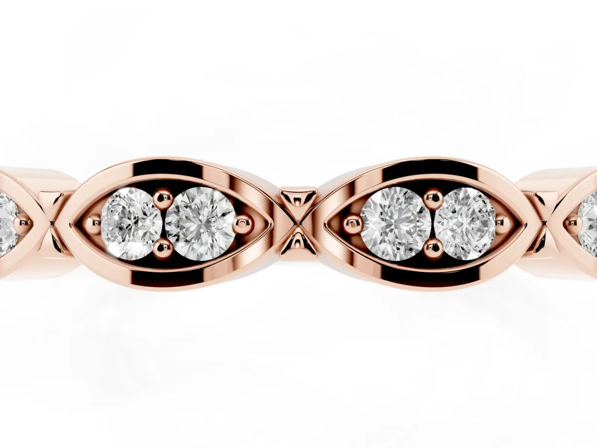 Marquise Diamond Bezel Set Eternity Band Rose gold