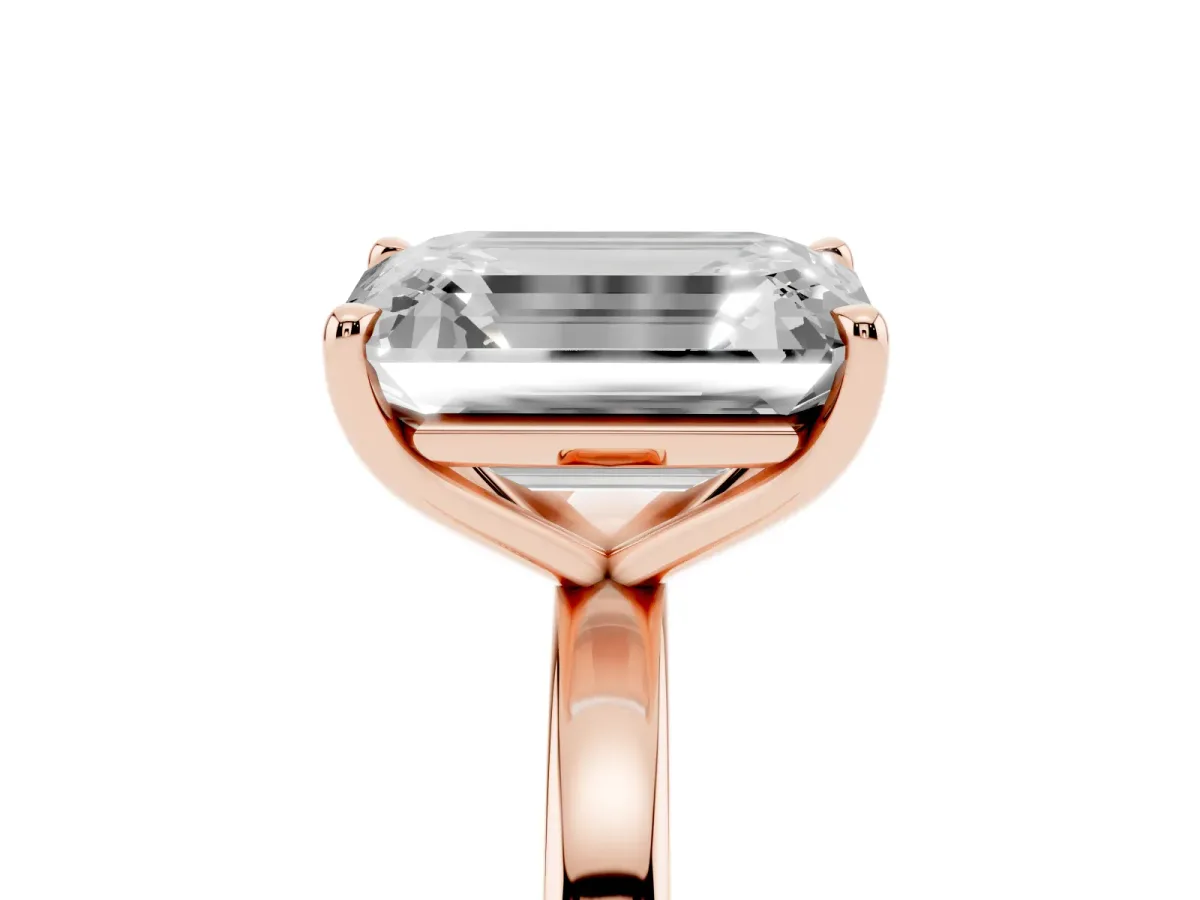 Heart Cut and Emerald Cut Toi Moi Ring with Prong Setting Rose gold
