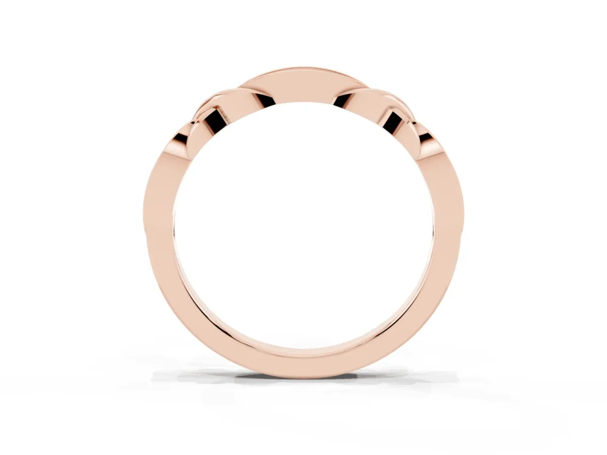 Twisted Marquise Diamond Pavé Band with Shared Prong Setting Rose gold