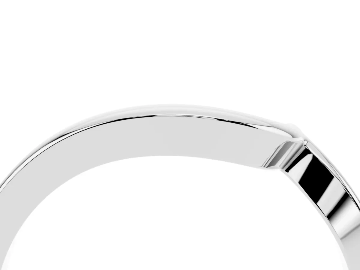 Chevron V-Shaped Contour Band Silver
