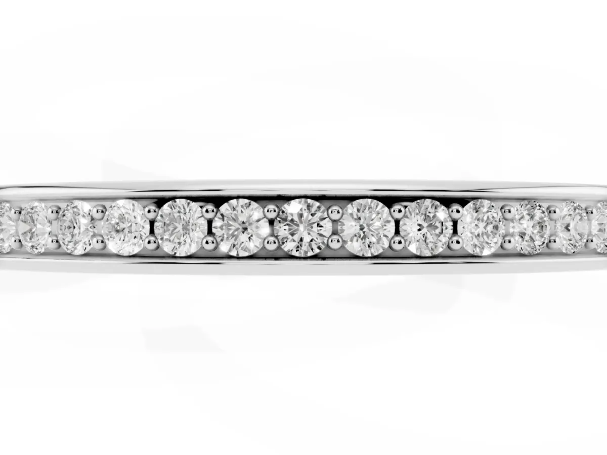 Round Diamond Pavé Set Eternity Band with Channel Setting Silver