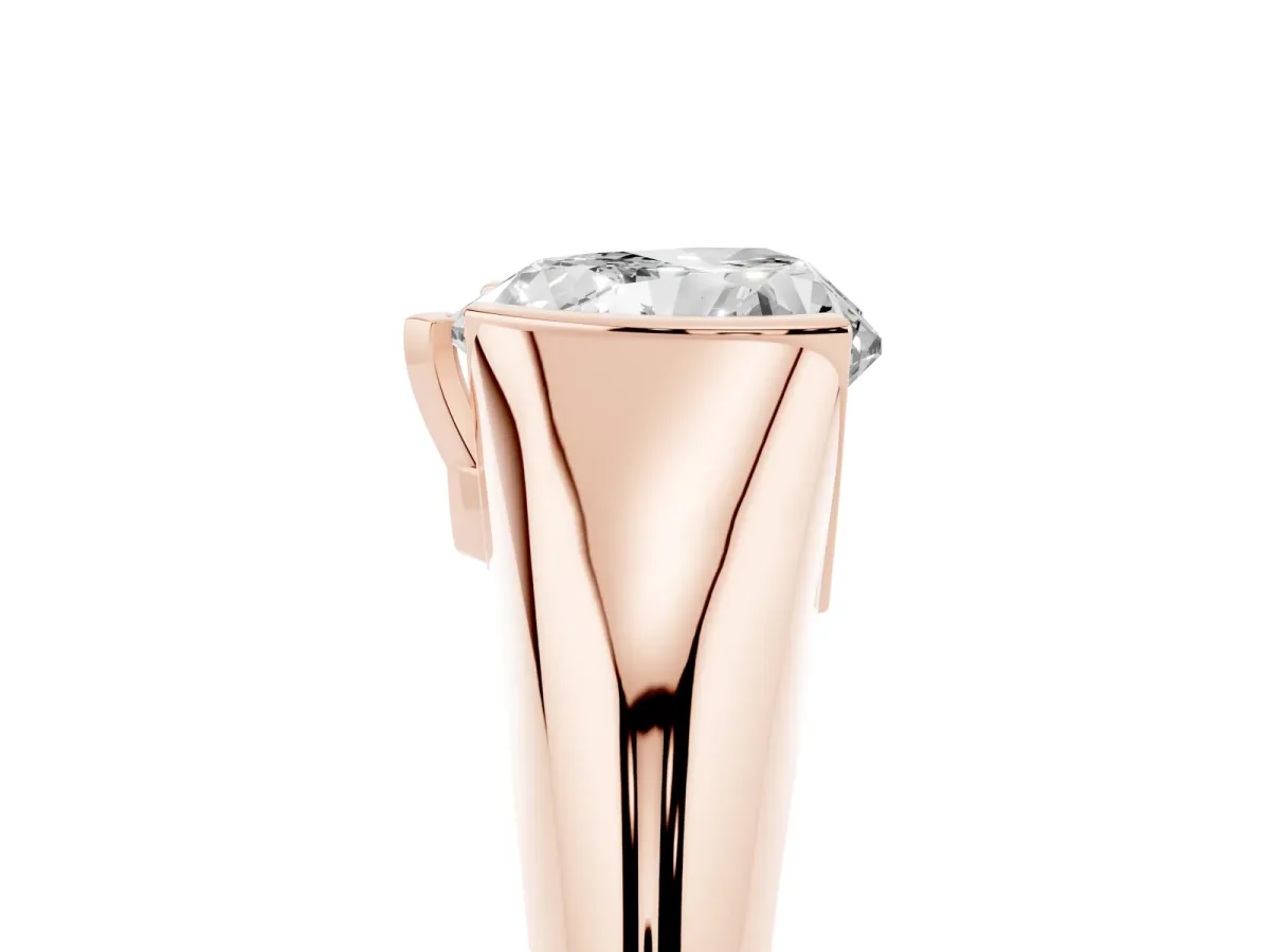 Heart Cut Solitaire Tension Set Diamond Ring Rose gold