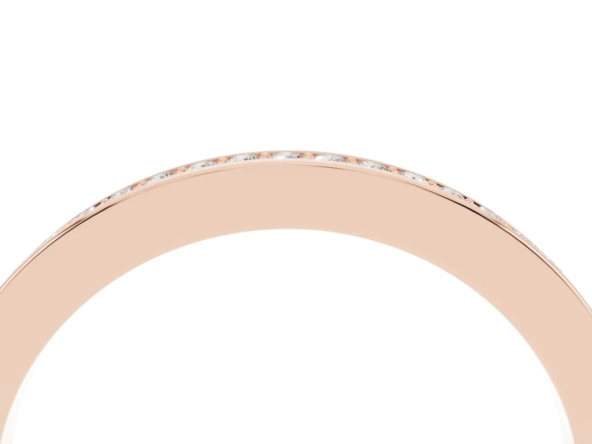 Round Diamond Half Eternity Pavé Band Rose gold