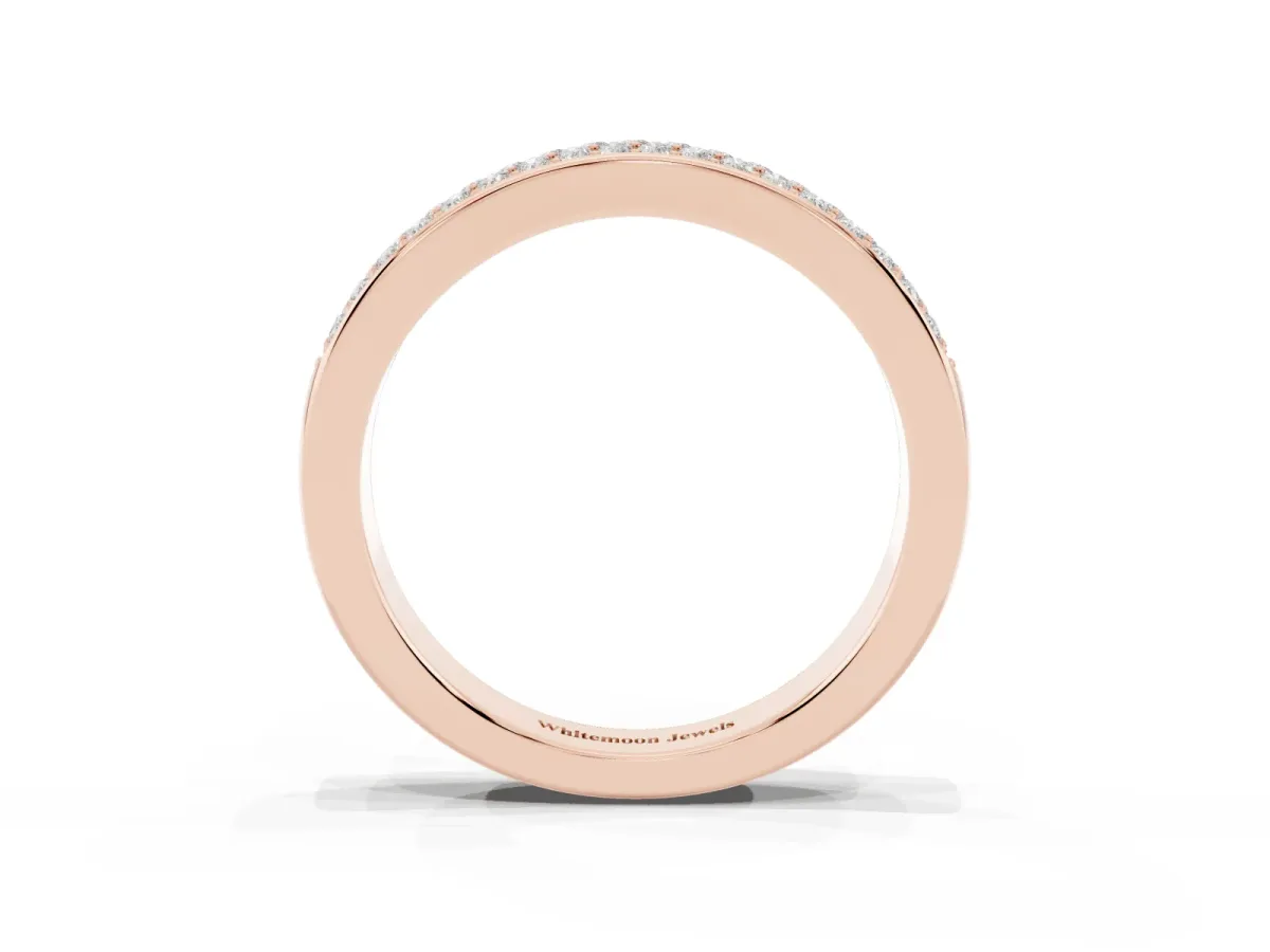 Pavé Round Diamond Contour Band Rose gold