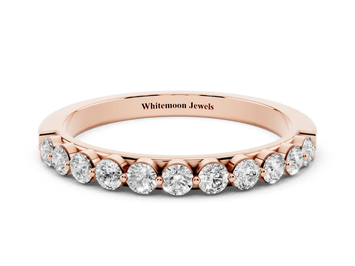 Round Diamond Channel Set Eternity Band Rose gold