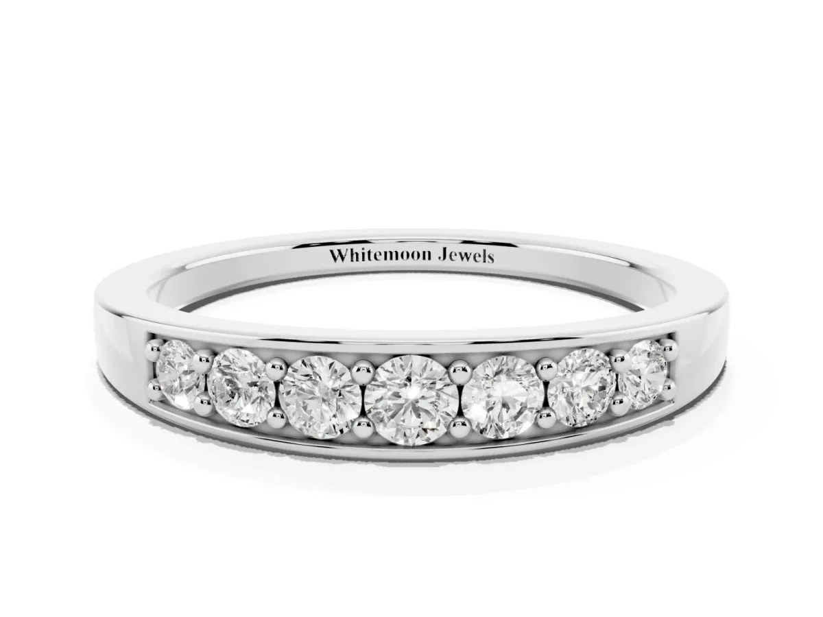 Channel-Set Round Diamond Comfort Fit Band Platinum