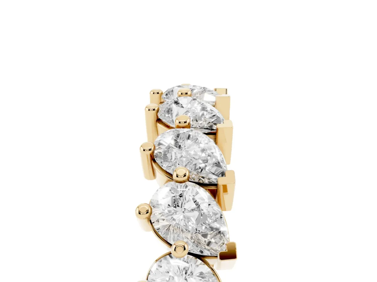 Pear Diamond Full Eternity Band with Shared Prong Setting Yellow gold