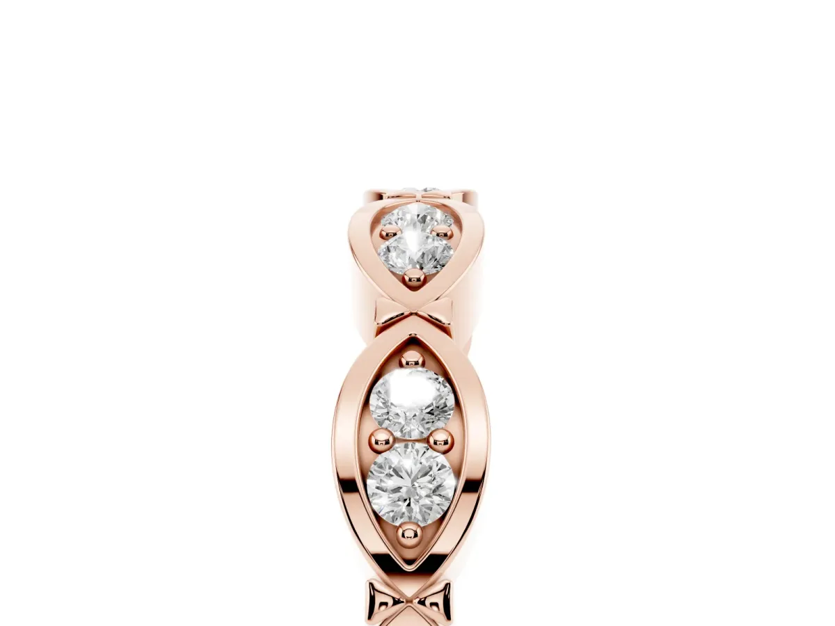 Marquise Diamond Bezel Set Eternity Band Rose gold