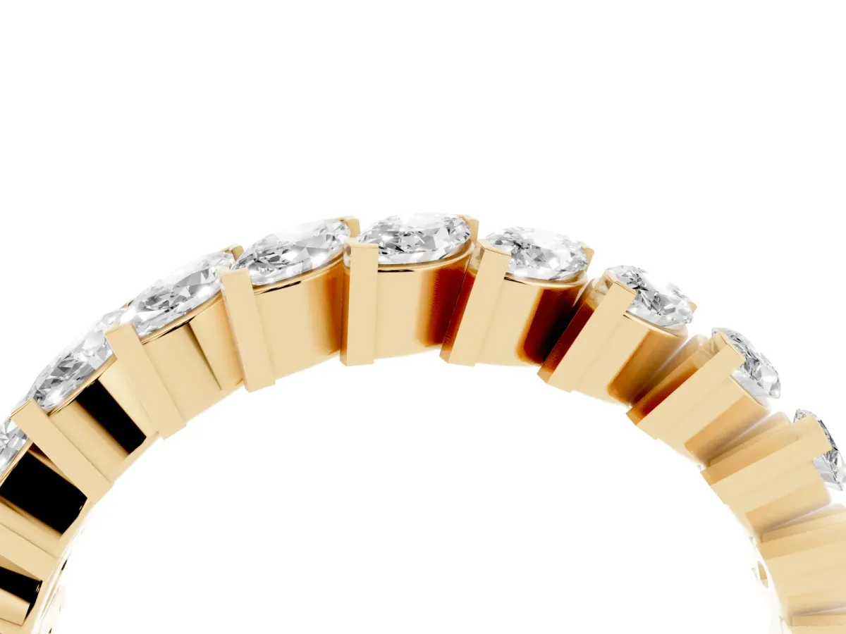 Marquise Diamond Shared Prong Full Eternity Band Yellow gold