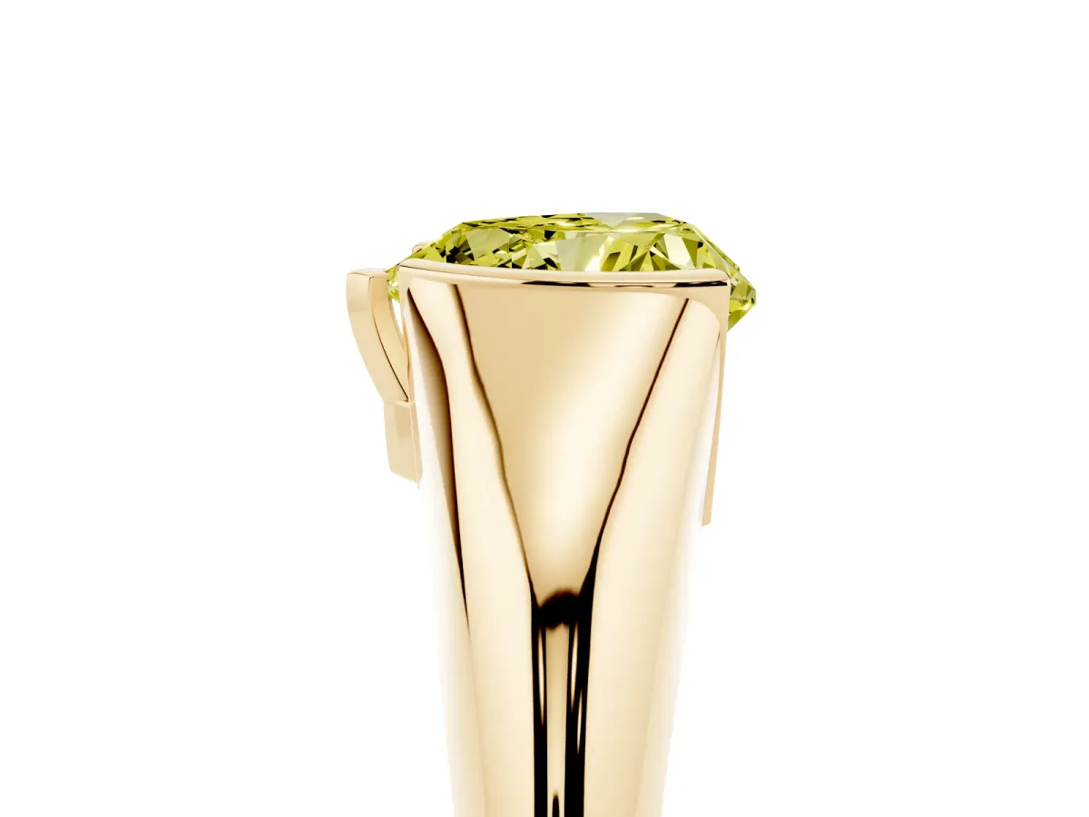 Fancy Yellow Heart Cut Solitaire Tension Set Diamond Ring Yellow gold