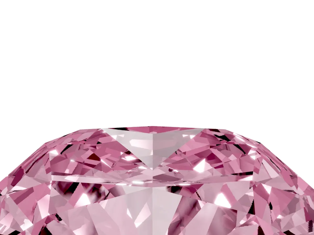 Fancy Pink Cushion Cut Solitaire Engagement Ring with Cathedral Band and Four-Prong Setting Rose gold