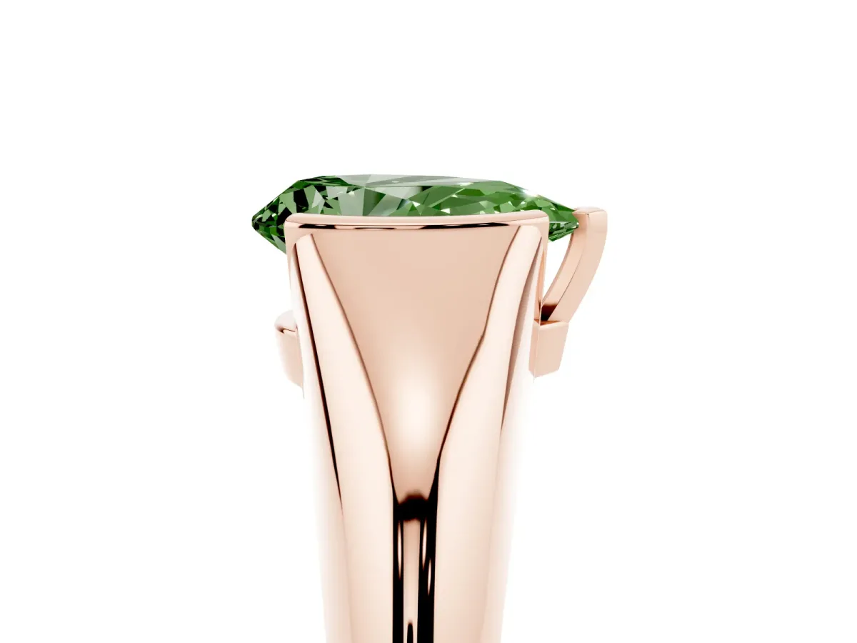 Fancy Green Pear Cut Solitaire Tension Set Diamond Ring Rose gold