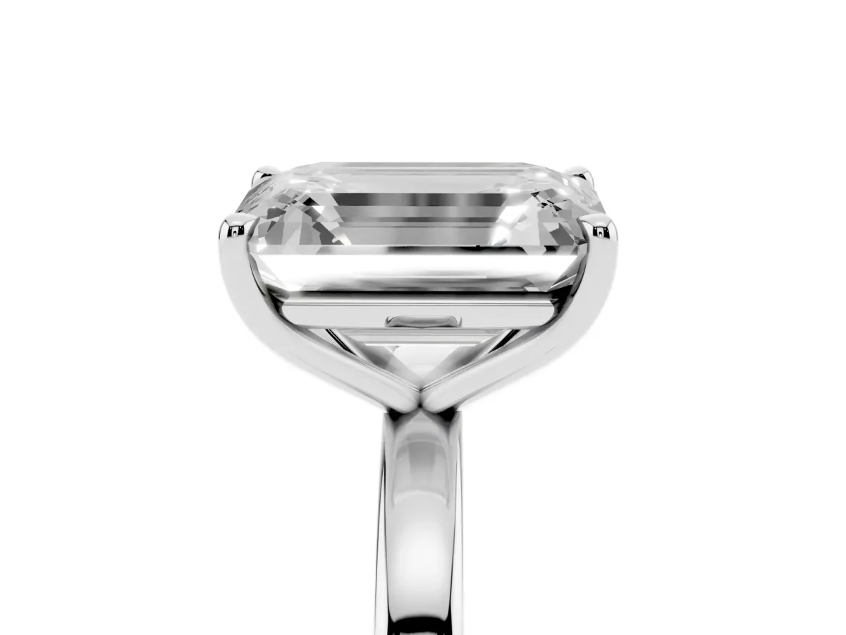 Fancy Yellow Pear Cut and Emerald Cut Toi Moi Ring with Prong Setting Silver