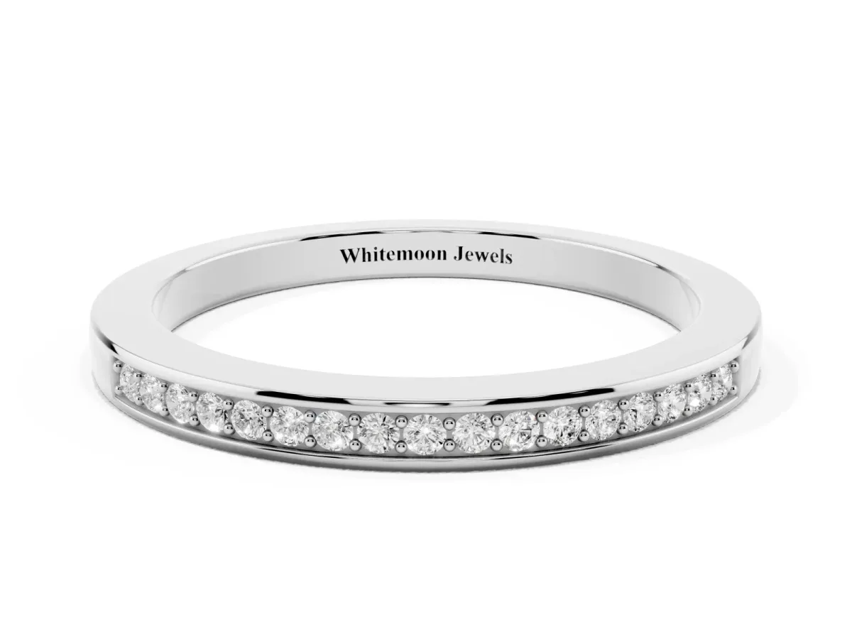 Round Diamond Half Eternity Pavé Band Platinum