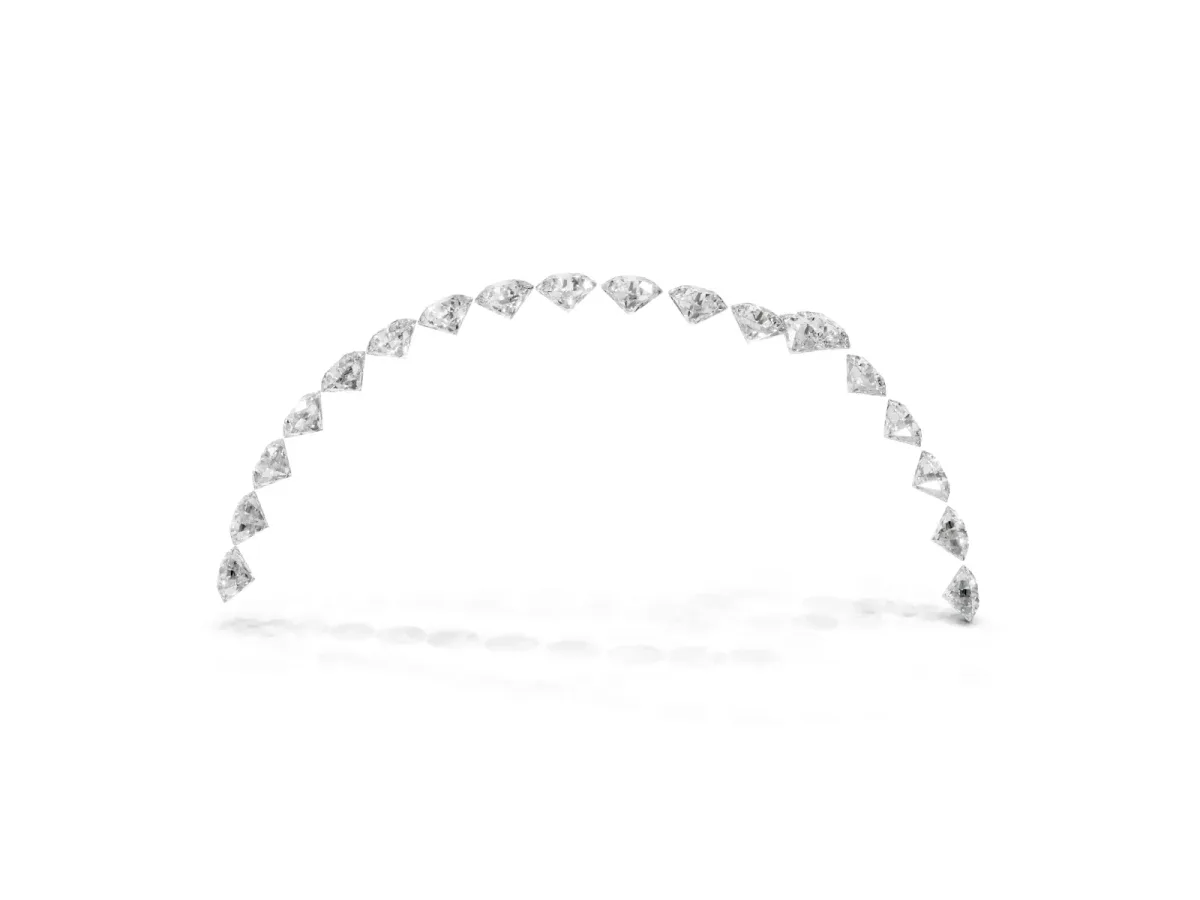 Pavé Round Diamond Chevron Band with Prong Setting Silver