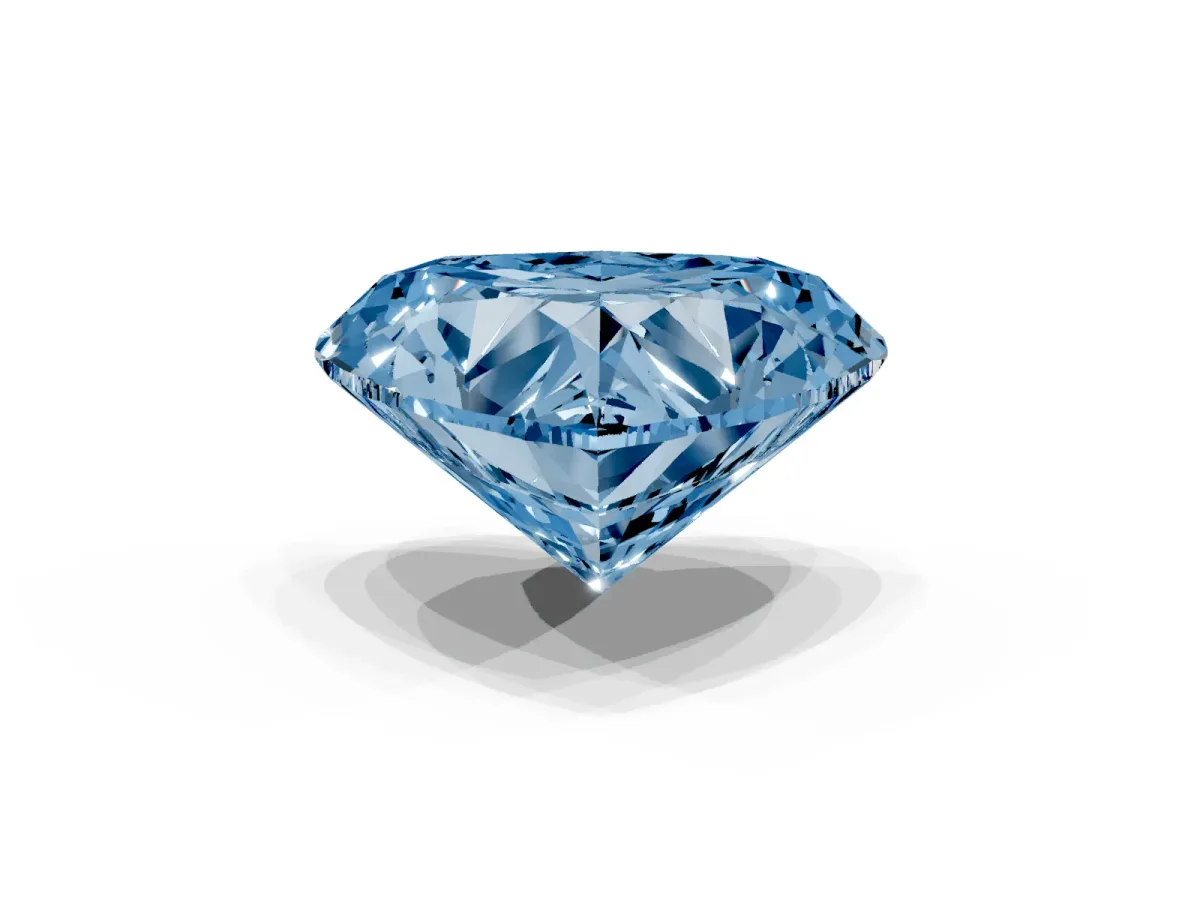 Fancy Blue Heart Cut Diamond Ring with Marquise Side Stones and Prong Setting Yellow gold