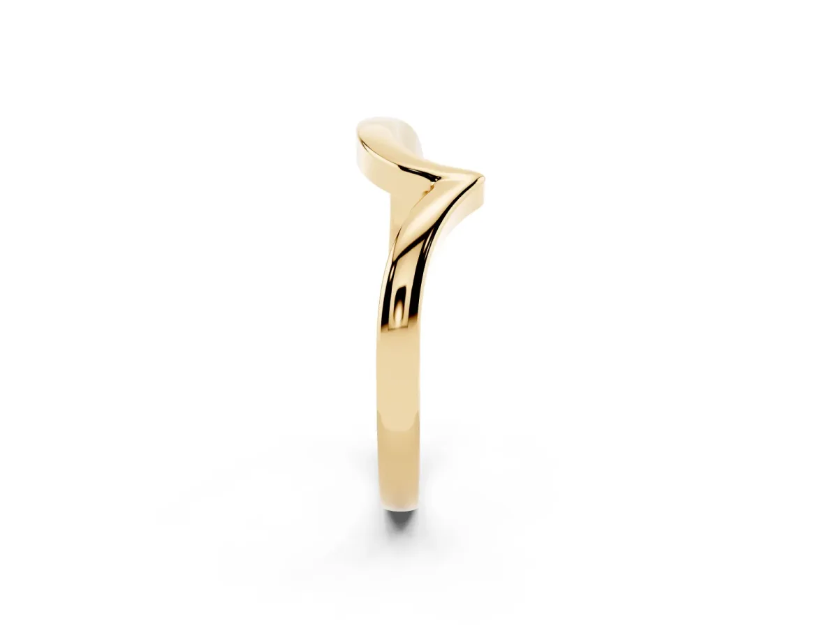 Chevron V-Shaped Contour Band Yellow gold