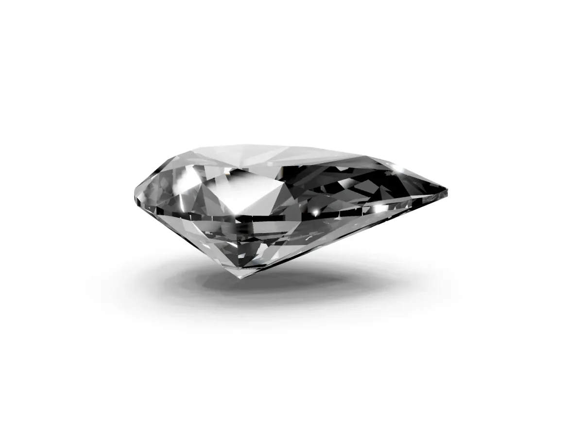 Fancy Black Pear Cut Diamond Ring with Marquise Side Stones and Prong Setting Silver