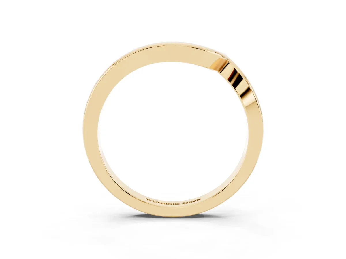 Chevron V-Shaped Contour Band Yellow gold