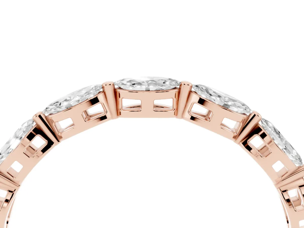 Marquise Diamond Eternity Band with U-Prong Setting Rose gold