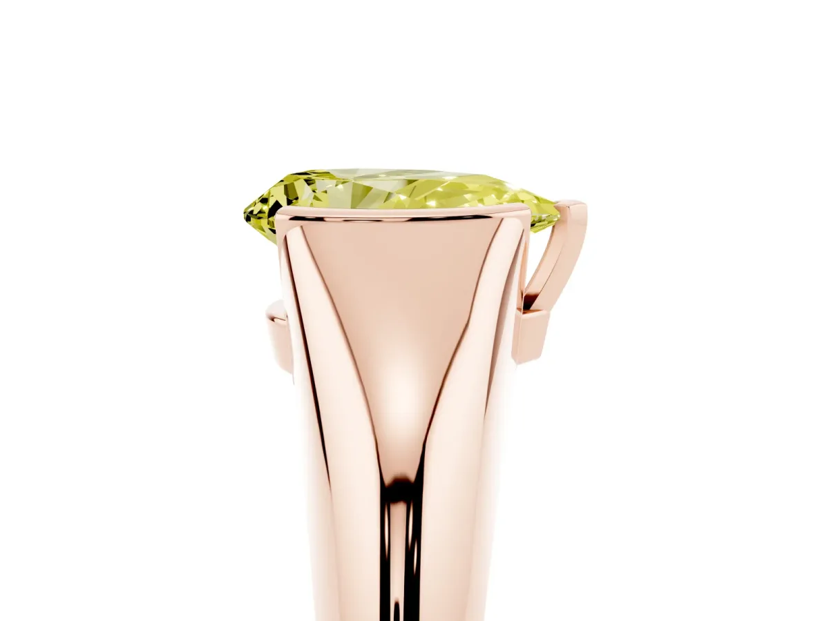 Fancy Yellow Pear Cut Solitaire Tension Set Diamond Ring Rose gold