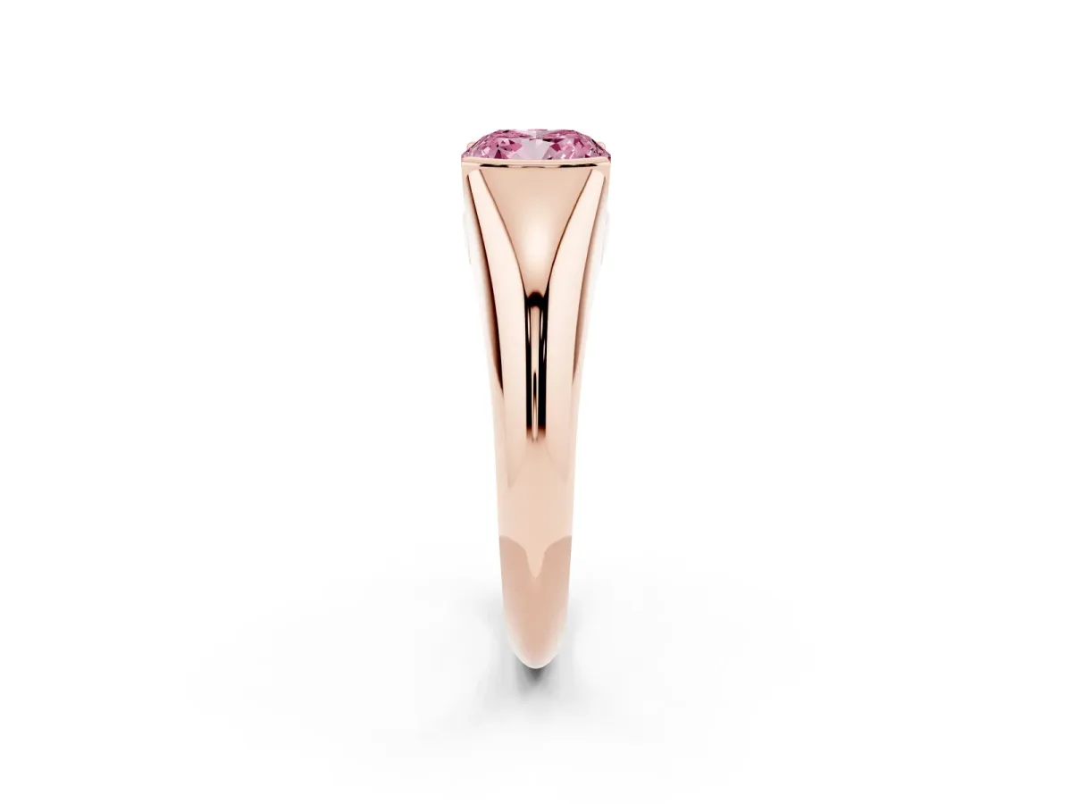 Fancy Pink Cushion Cut Solitaire Tension Set Diamond Ring Rose gold