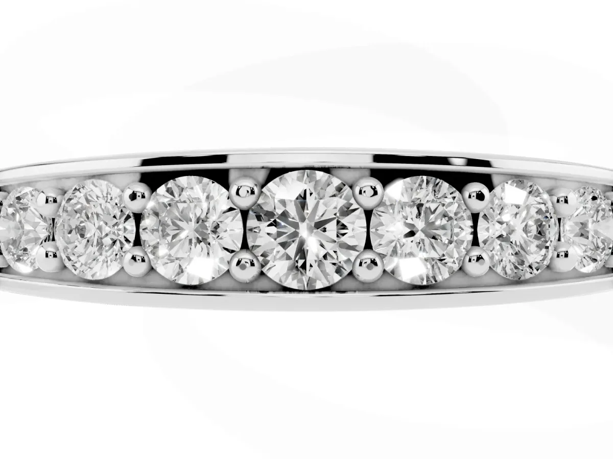 Channel-Set Round Diamond Comfort Fit Band Platinum
