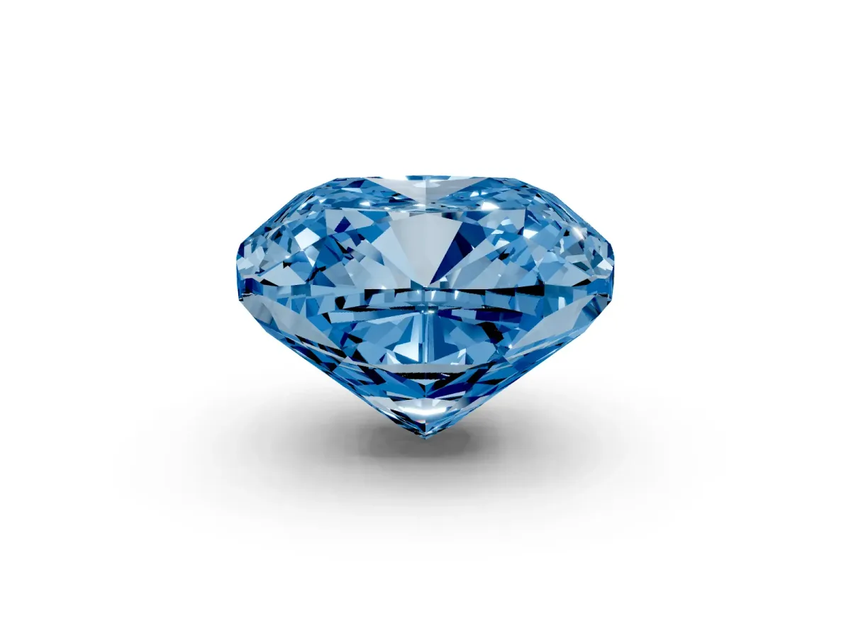 Fancy Blue Cushion Cut Halo Milgrain Solitaire with Bezel Set Side Stones and Pave Band Silver