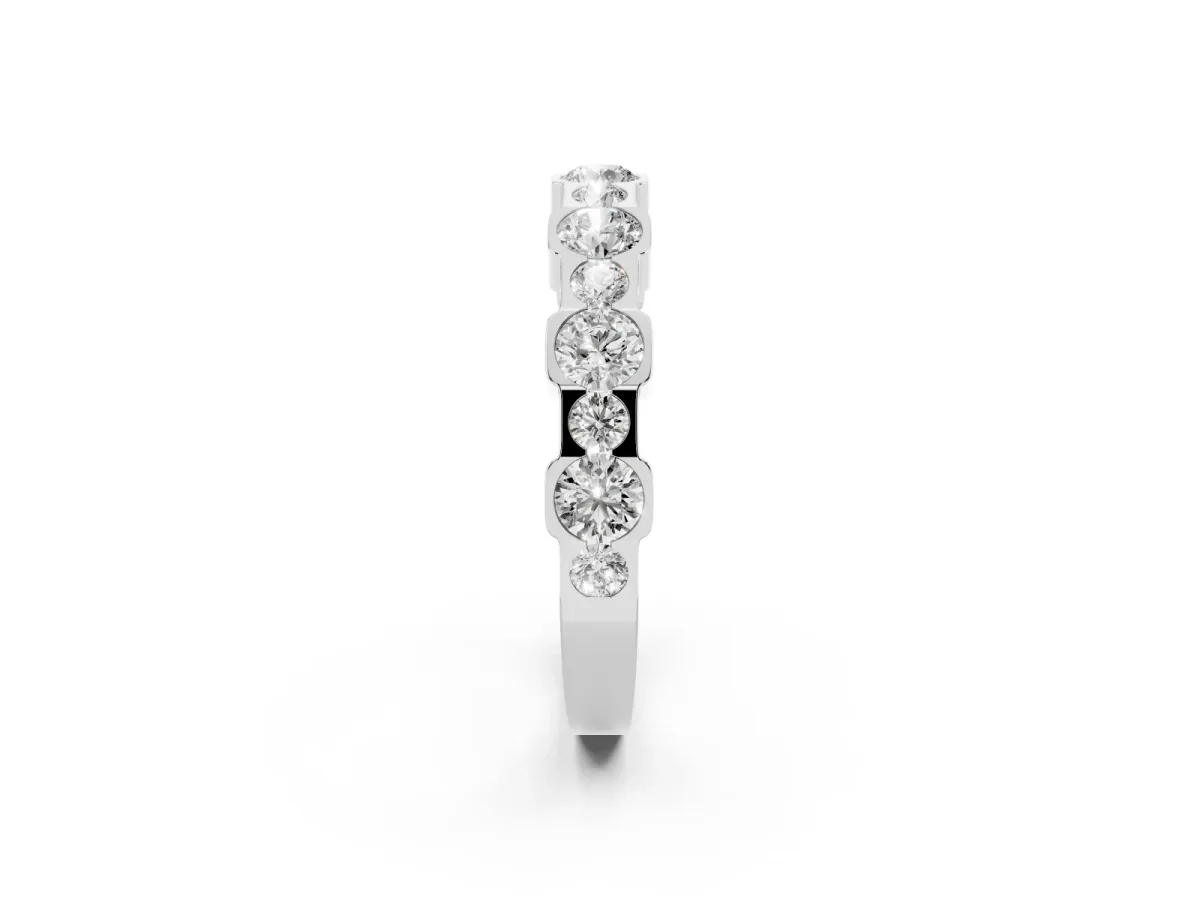 Round Diamond Promise Ring with Round Diamond Accents Silver