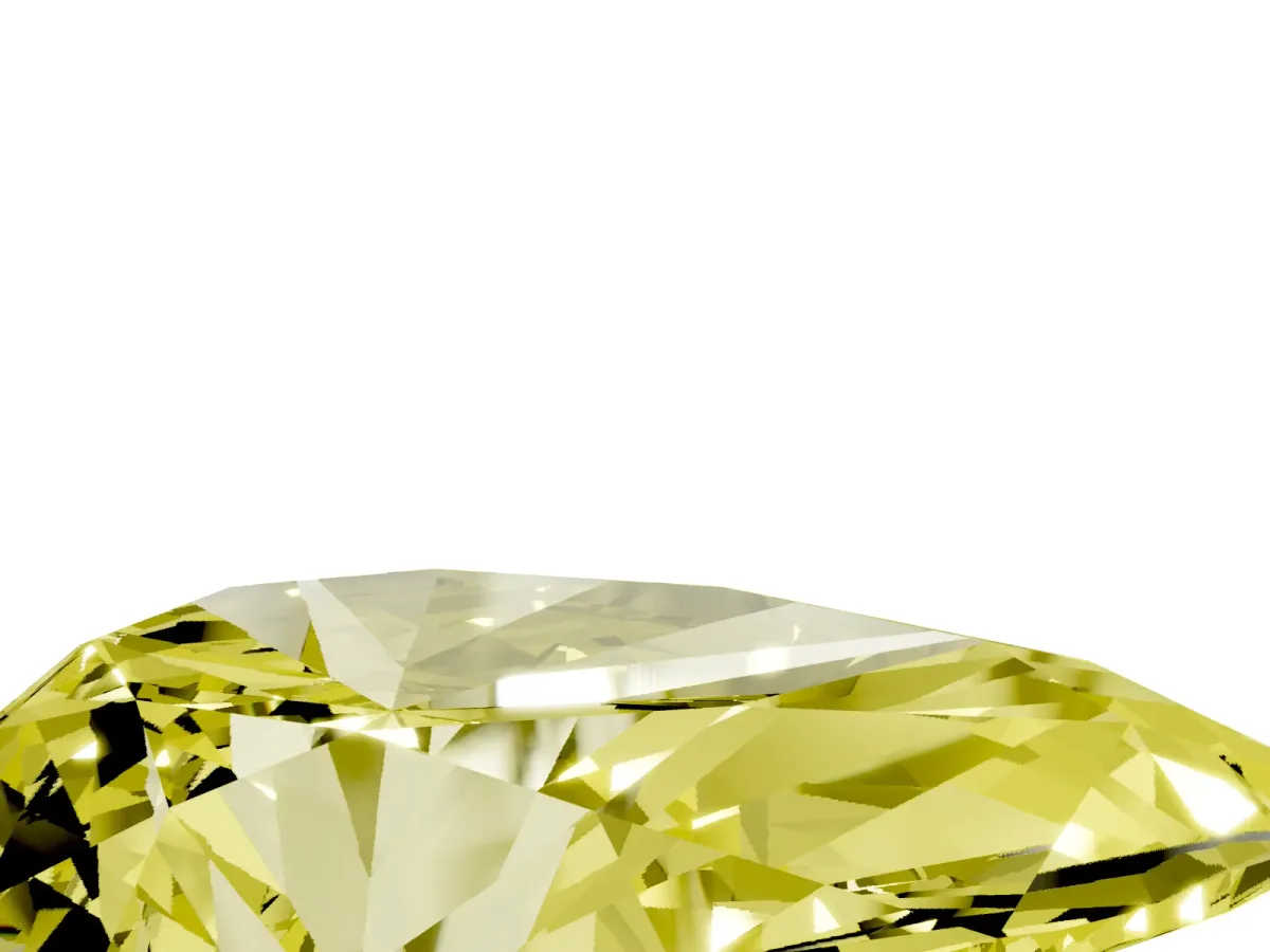 Fancy Yellow Pear Cut Diamond Ring with Marquise Side Stones and Prong Setting Platinum