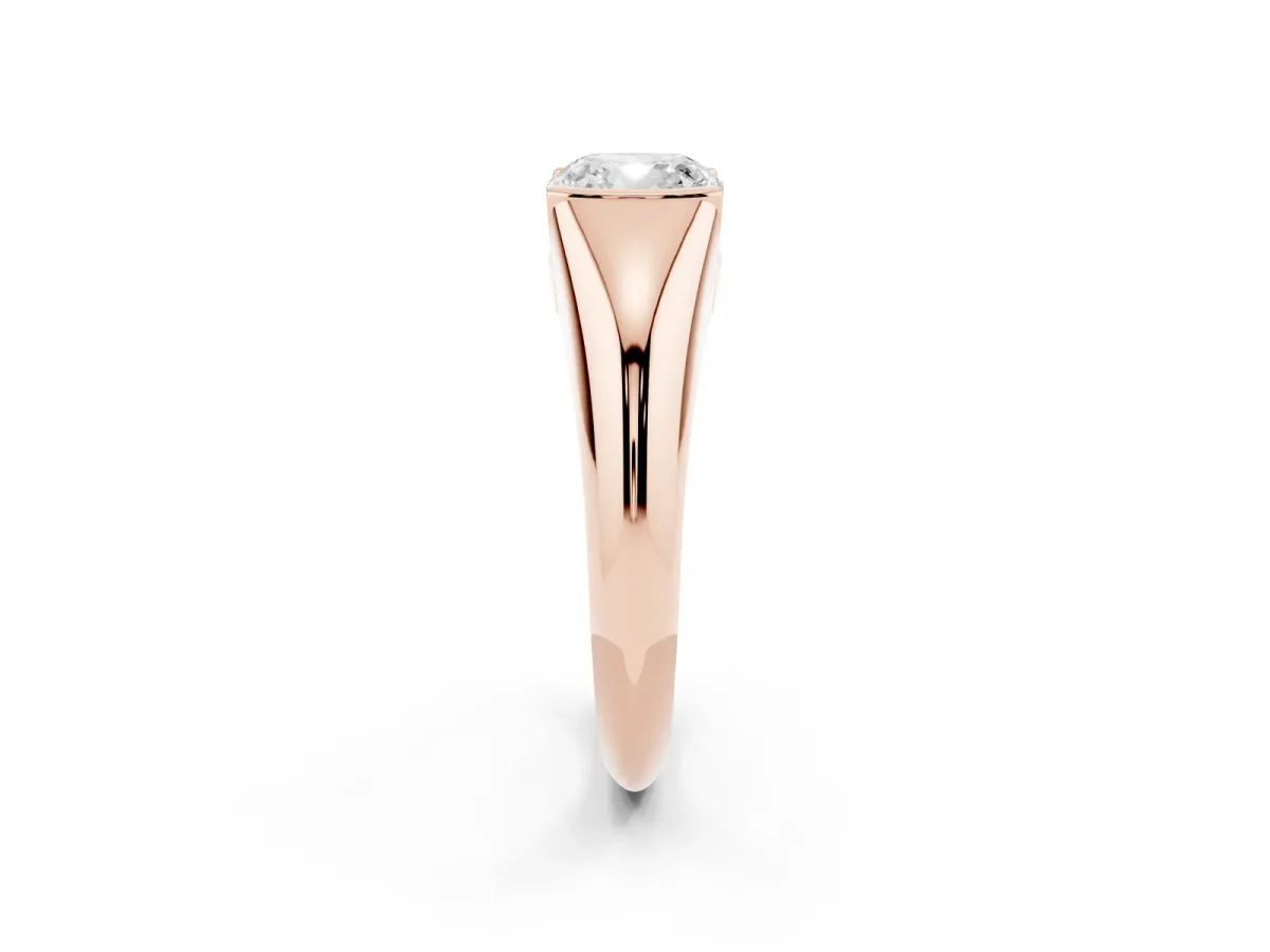 Cushion Cut Solitaire Tension Set Diamond Ring Rose gold
