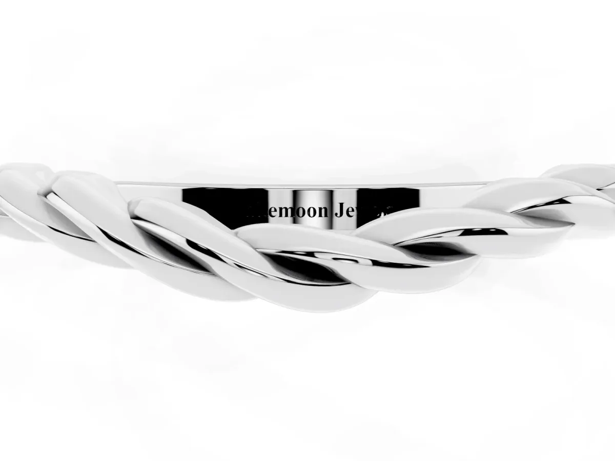 Marquise Diamond Twist Eternity Band with Bezel Setting Silver