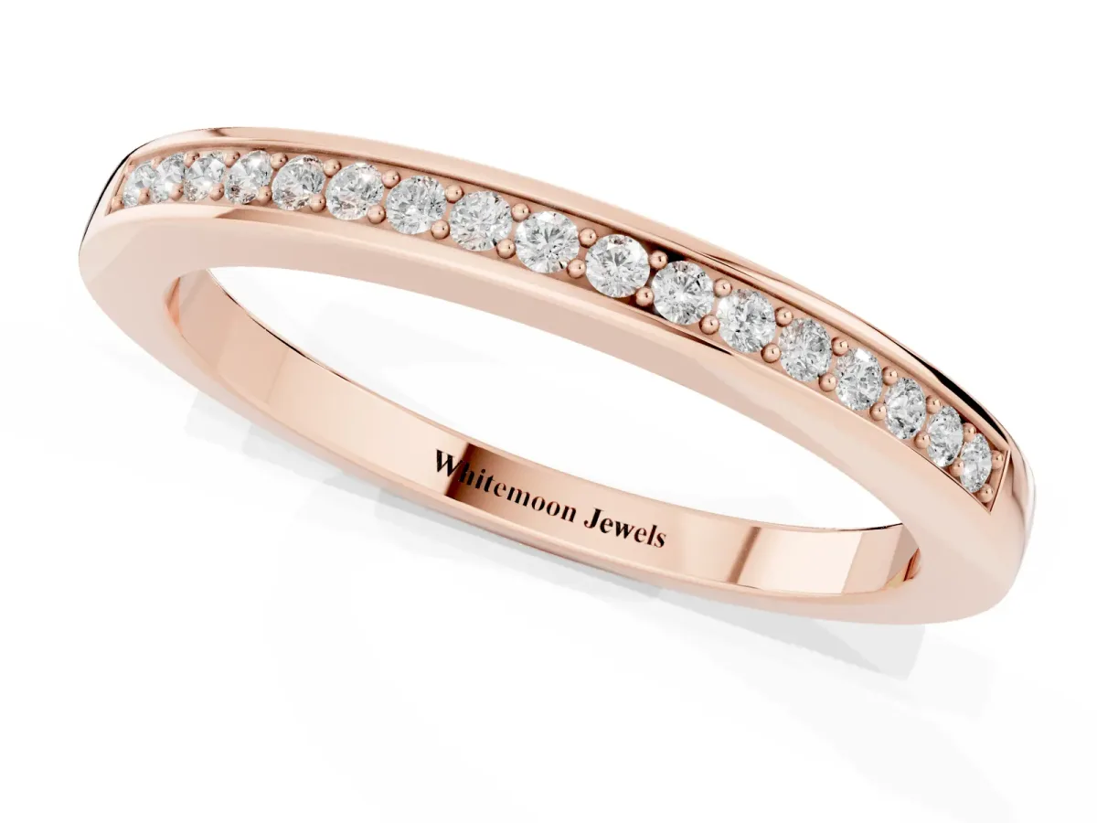 Round Diamond Half Eternity Pavé Band Rose gold