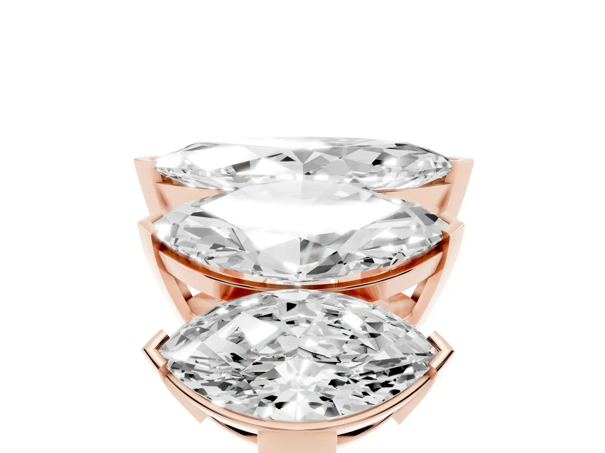 Five-Stone Marquise Diamond Prong Set Band Rose gold