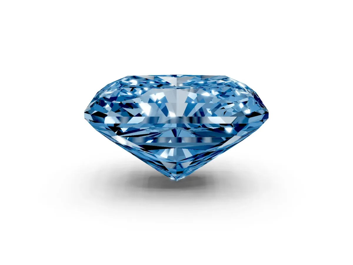 Fancy Blue Radiant Cut Cut Pave Band Milgrain Solitaire Ring Rose gold