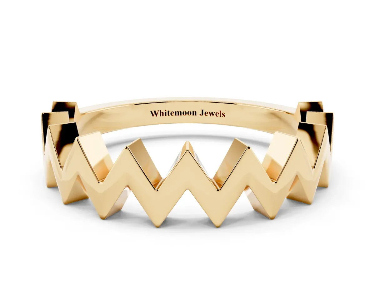 Zigzag Chevron Band Yellow gold