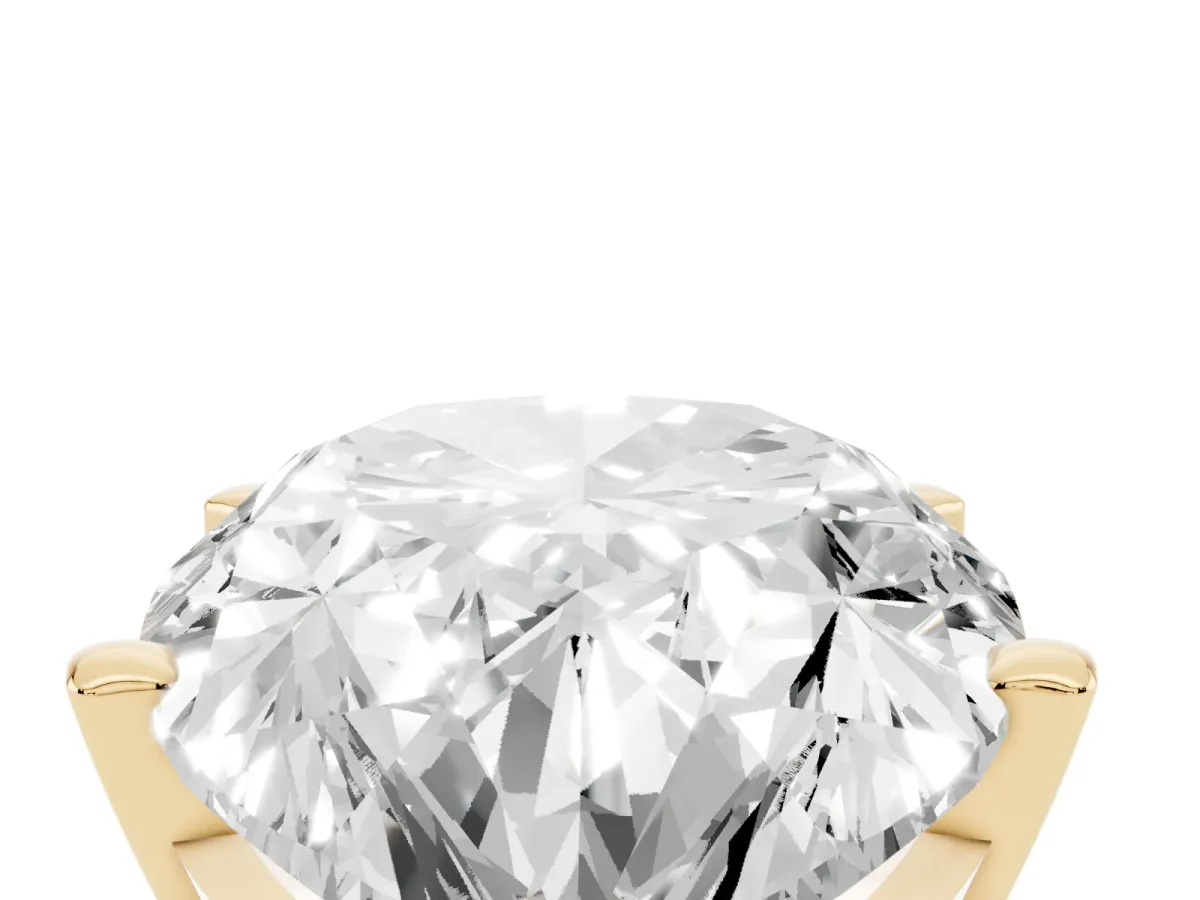 Pear Cut Diamond Solitaire Ring with Prong Setting and Classic Band Yellow gold