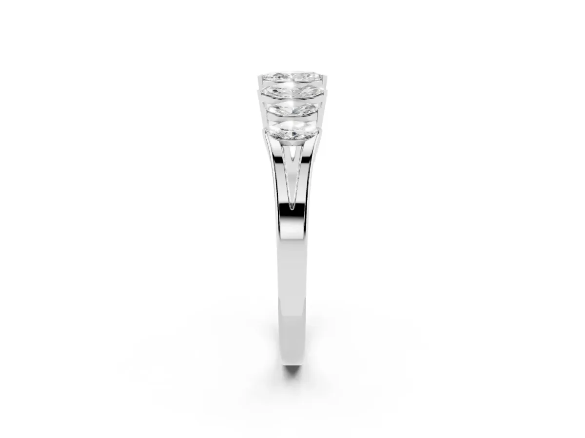 Marquise Diamond Prong-Set Half-Eternity Band White gold