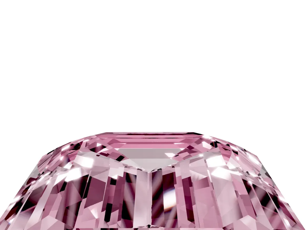 Fancy Pink Emerald Cut Cut Pave Band Milgrain Solitaire Ring Silver